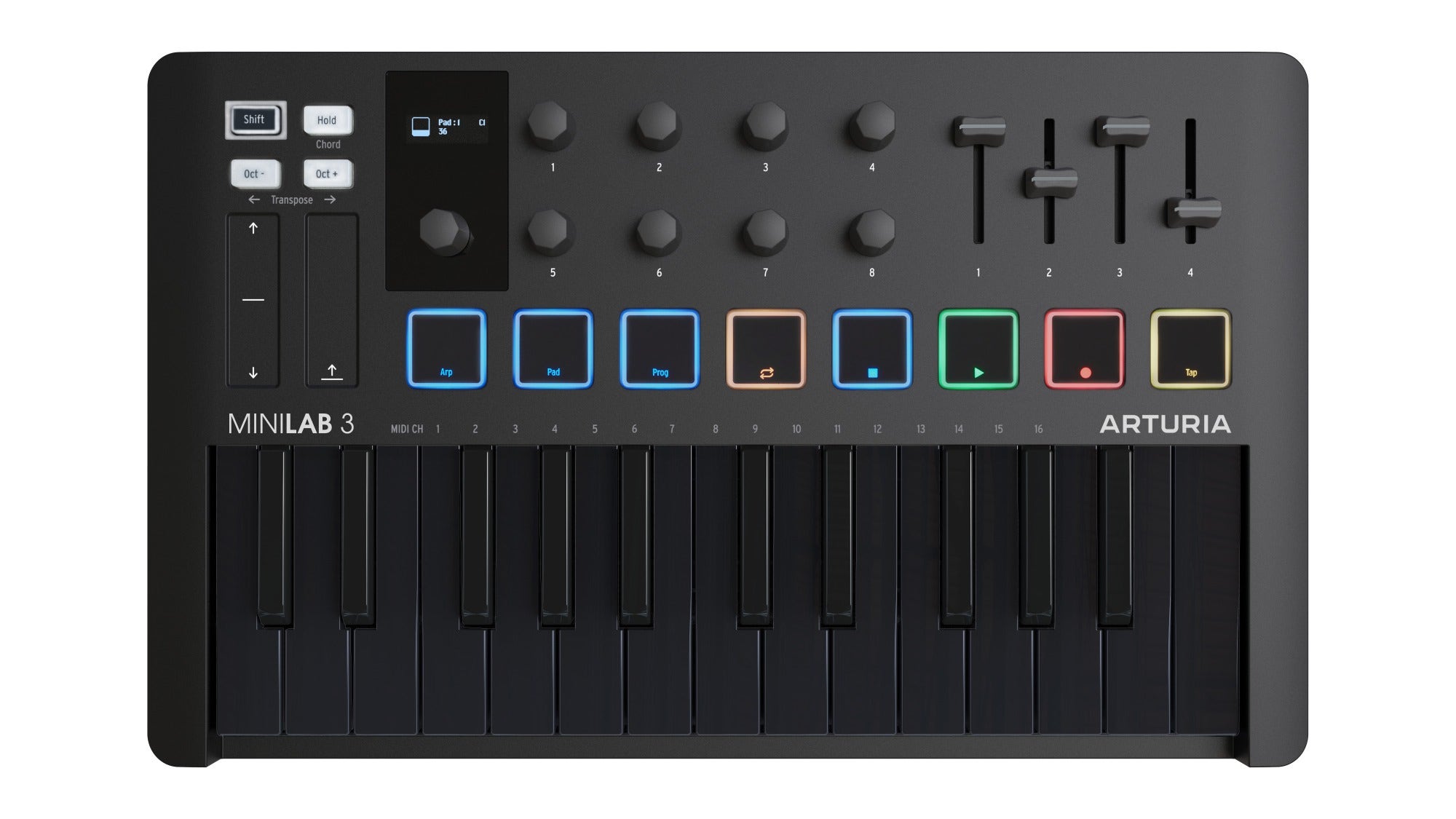 Arturia MiniLab 3 25-Key Keyboard Controller Deep Black
