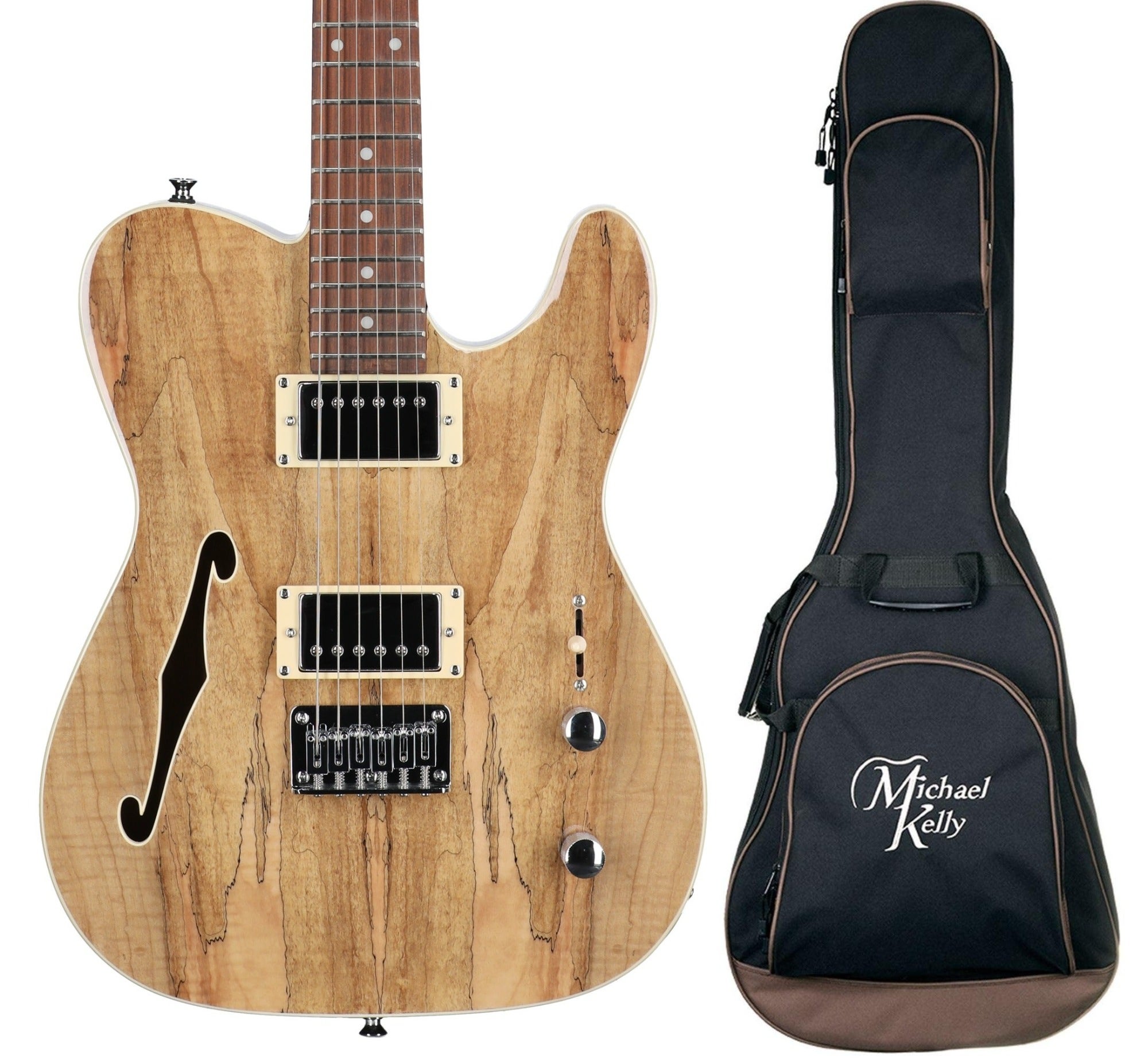 Michael Kelly 58 Thinline Semi-Hollow Spalted Maple