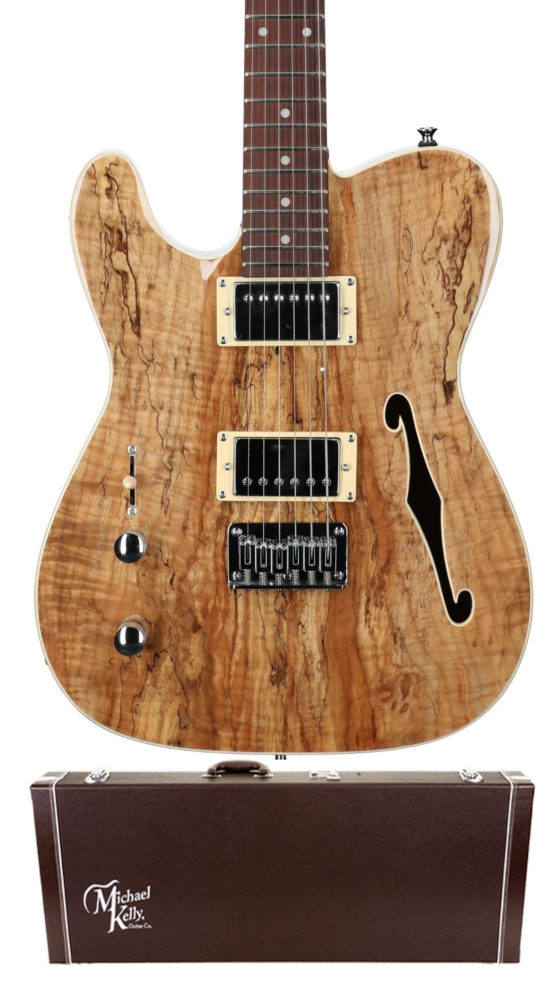 Michael Kelly 58 Thinline Left Handed Electric Guitar Spalted Maple