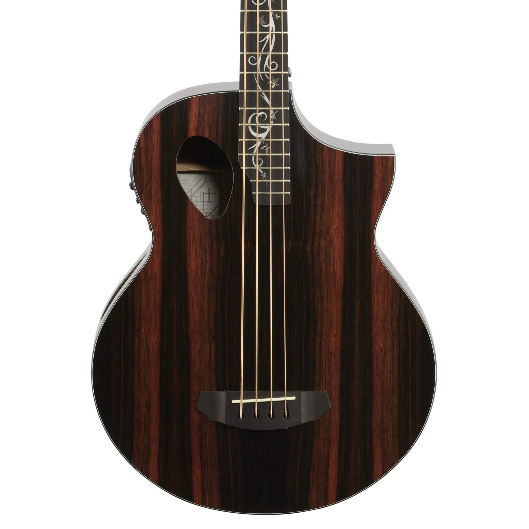 Michael Kelly Dragonfly 4 Port Acoustic Electric Bass Guitar Java Ebony