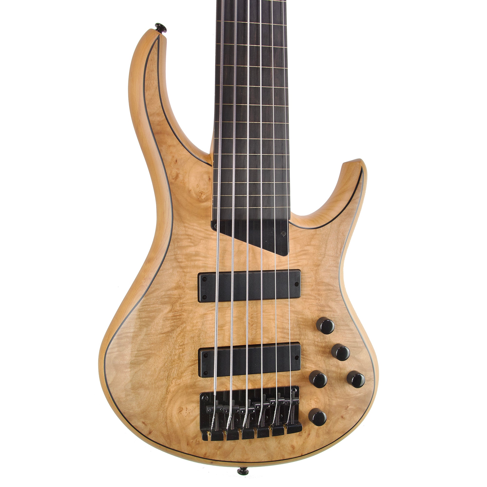 MTD Kingston Z6 6-String Fretless Bass Guitar Natural Burl