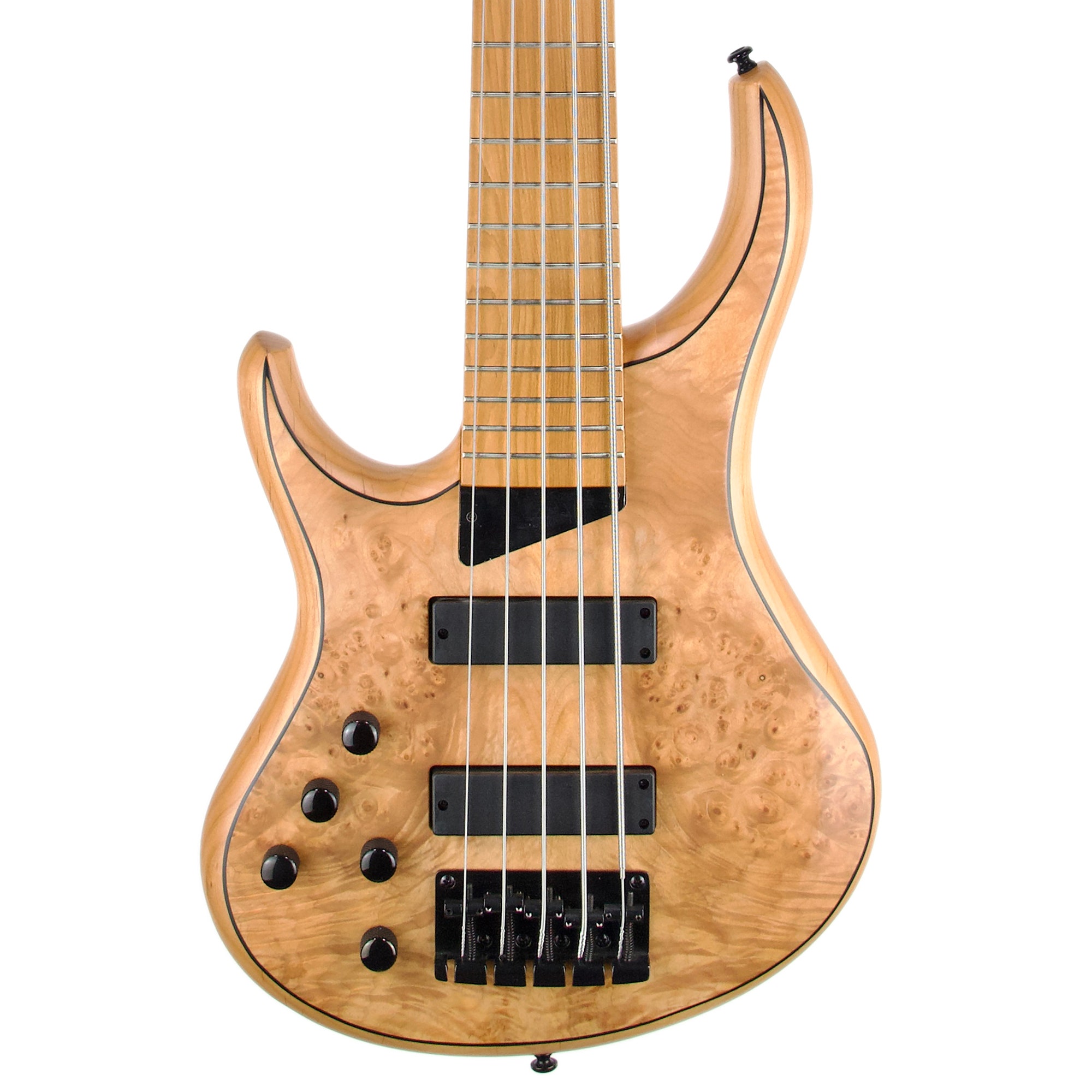 MTD Kingston Z5 Left Handed 5-String Bass Guitar Natural Burl