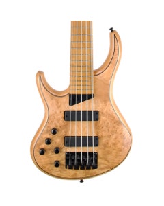 MTD Kingston Z5 Left Handed 5-String Bass Guitar Natural Burl