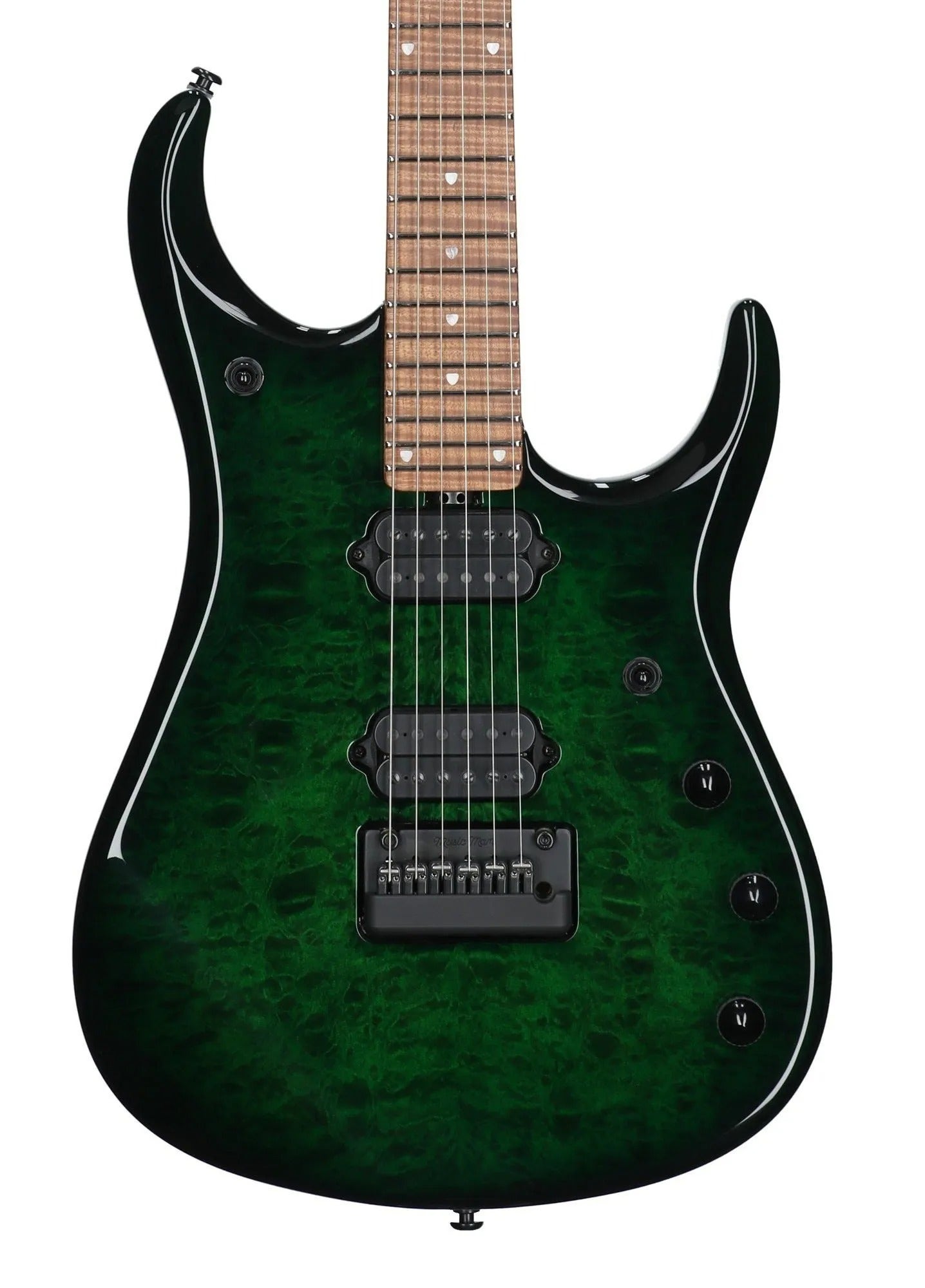 Ernie Ball Music Man JP15 Quilt Top Guitar with Case Green Tiger Eye