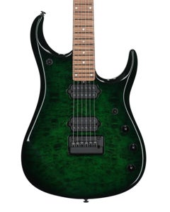 Ernie Ball Music Man JP15 Quilt Top Guitar with Case Green Tiger Eye