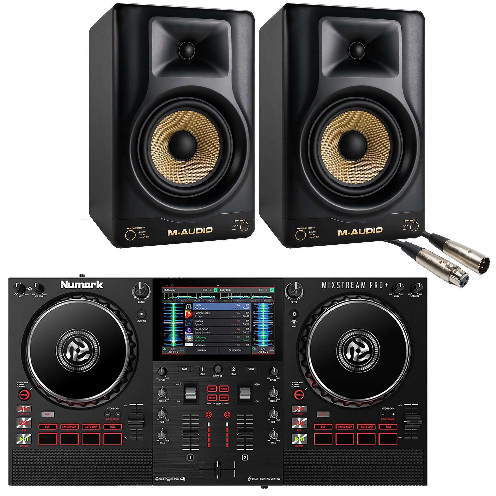 Numark Mixstream Pro Plus DJ Controller with Studio Monitors