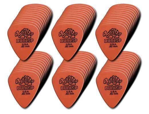 Dunlop 4181 Tortex Standard Guitar Picks .60mm 72 Pack Orange
