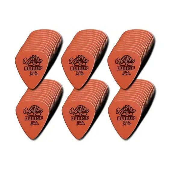 Dunlop 4181 Tortex Standard Guitar Picks .60mm 72 Pack Orange
