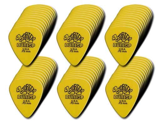 Dunlop 4181 Tortex Standard Guitar Picks .73mm 72 Pack Yellow