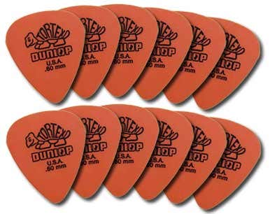 Dunlop 4181 Tortex Standard Guitar Picks .60mm 12 Pack Orange