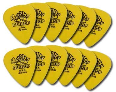 Dunlop 4181 Tortex Standard Guitar Picks .73mm 12 Pack Yellow