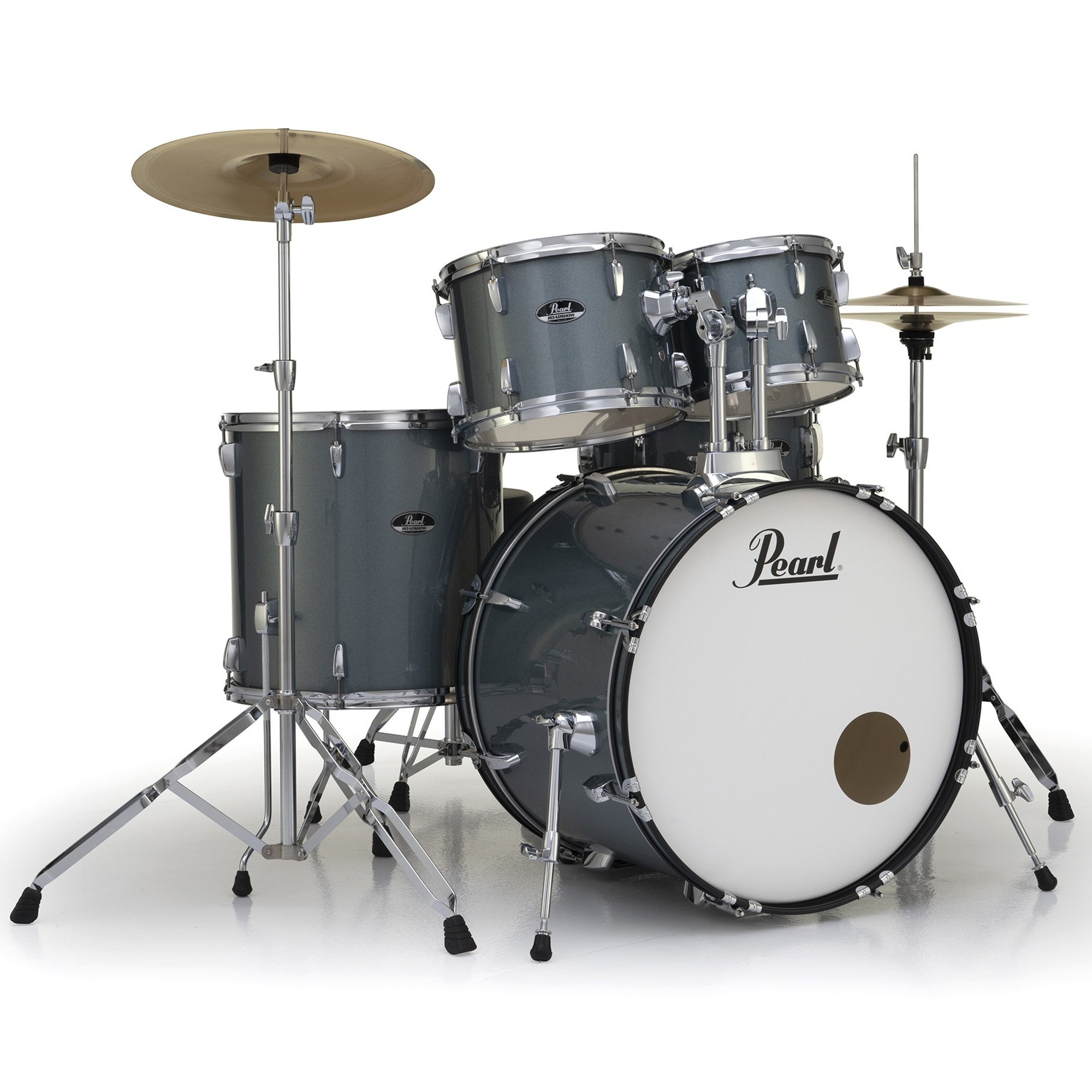 Pearl Roadshow Complete 5 Piece Drum Set Charcoal Metallic