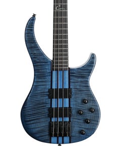 Peavey Cirrus 4-String Flame Maple Bass Guitar Trans Blue with Case View 2