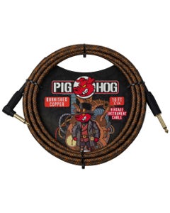 Pig Hog Burnished Copper Instrument Cable 10 Feet Right Angle