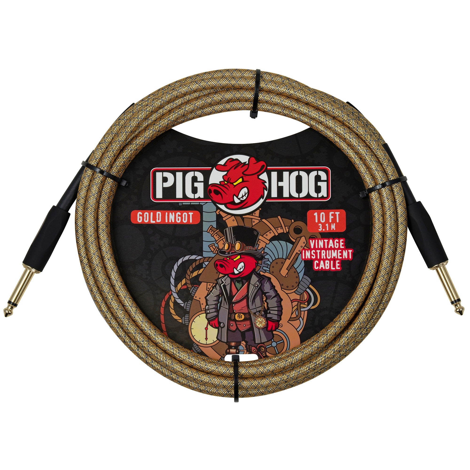Pig Hog Gold Ingot Instrument Cable 10 Feet