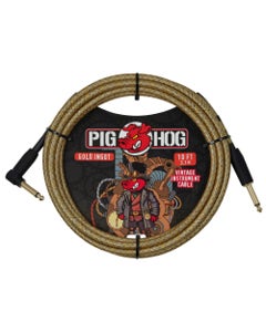 Pig Hog Gold Ingot Instrument Cable 10 Feet Right Angle