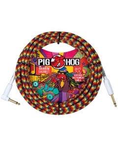 Pig Hog Rainbow Sherbet Instrument Cable 20ft Right Angle