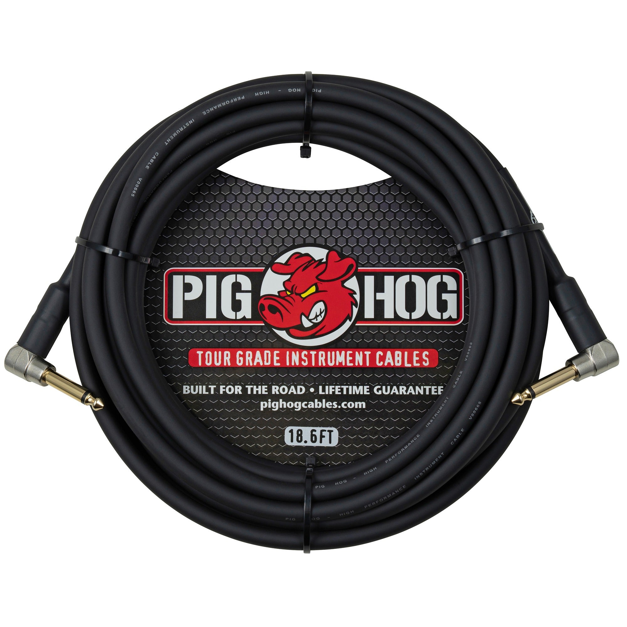 Pig Hog Instrument Cable Right Angle to Right Angle 18.6 Feet