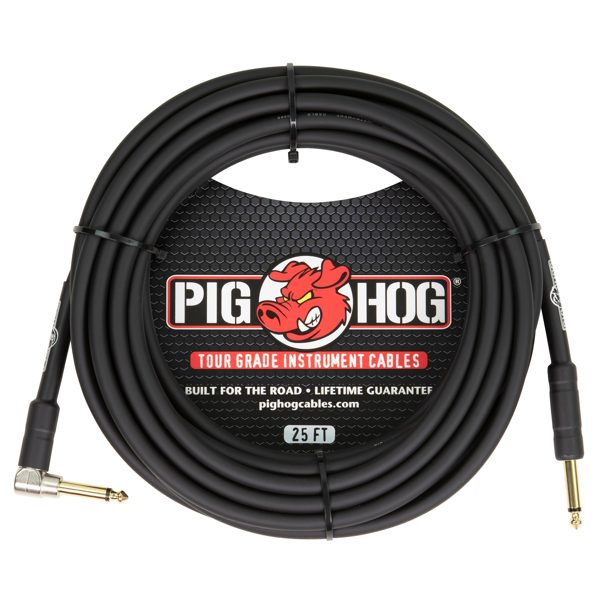 Pig Hog PH25R Right Angle Instrument Cable 25 Feet