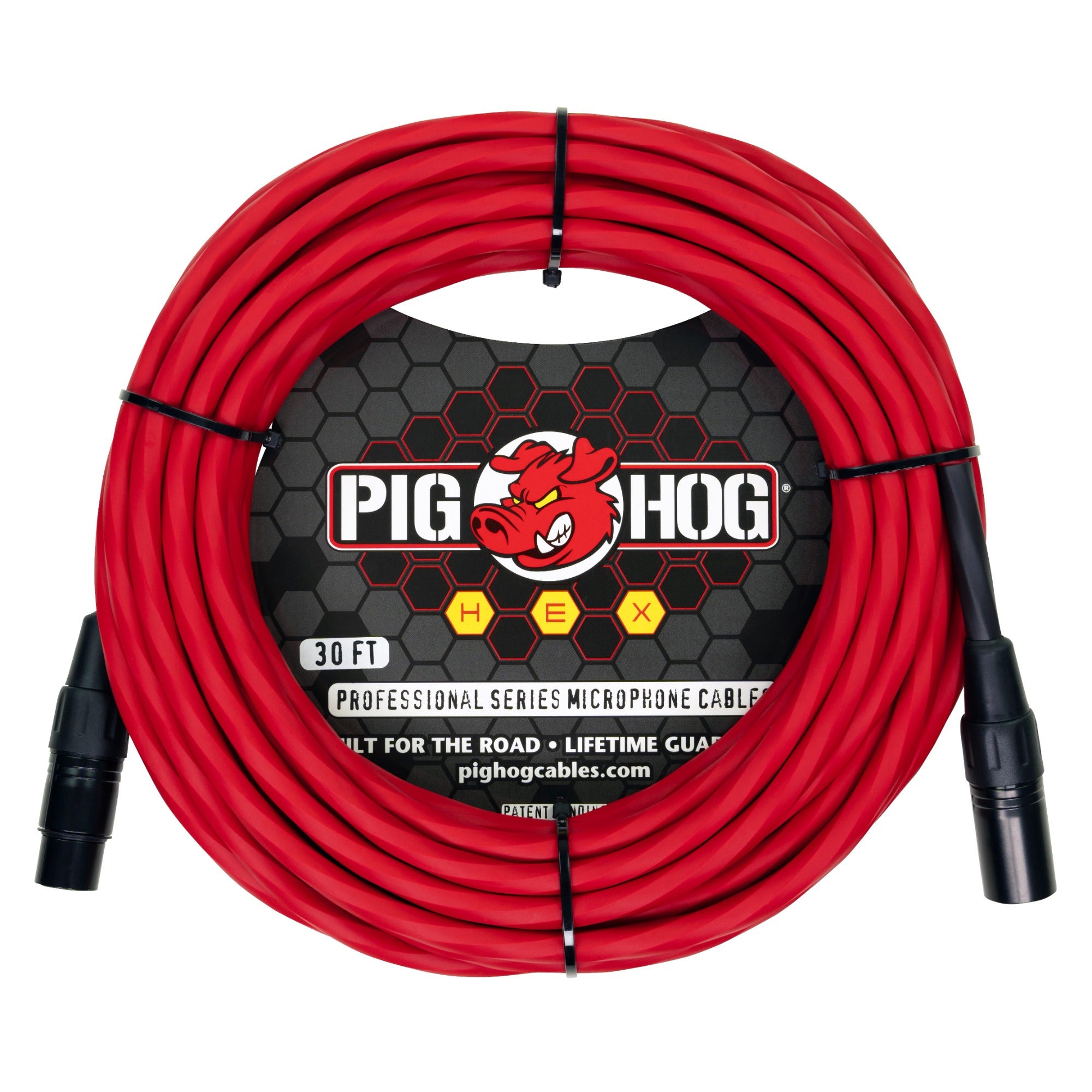 Pig Hog Hex Series Mic Cable 30 Feet Candy Apple Red