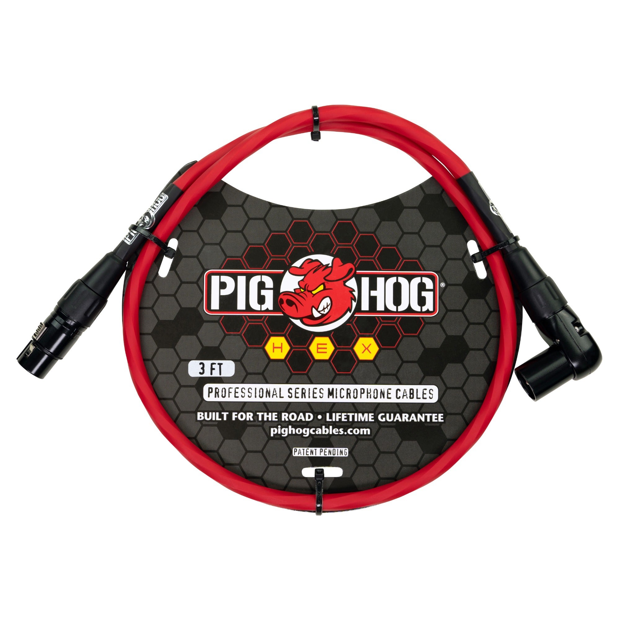 Pig Hog PHMH3 Hex Series Right Angle Mic Cable 3 Feet