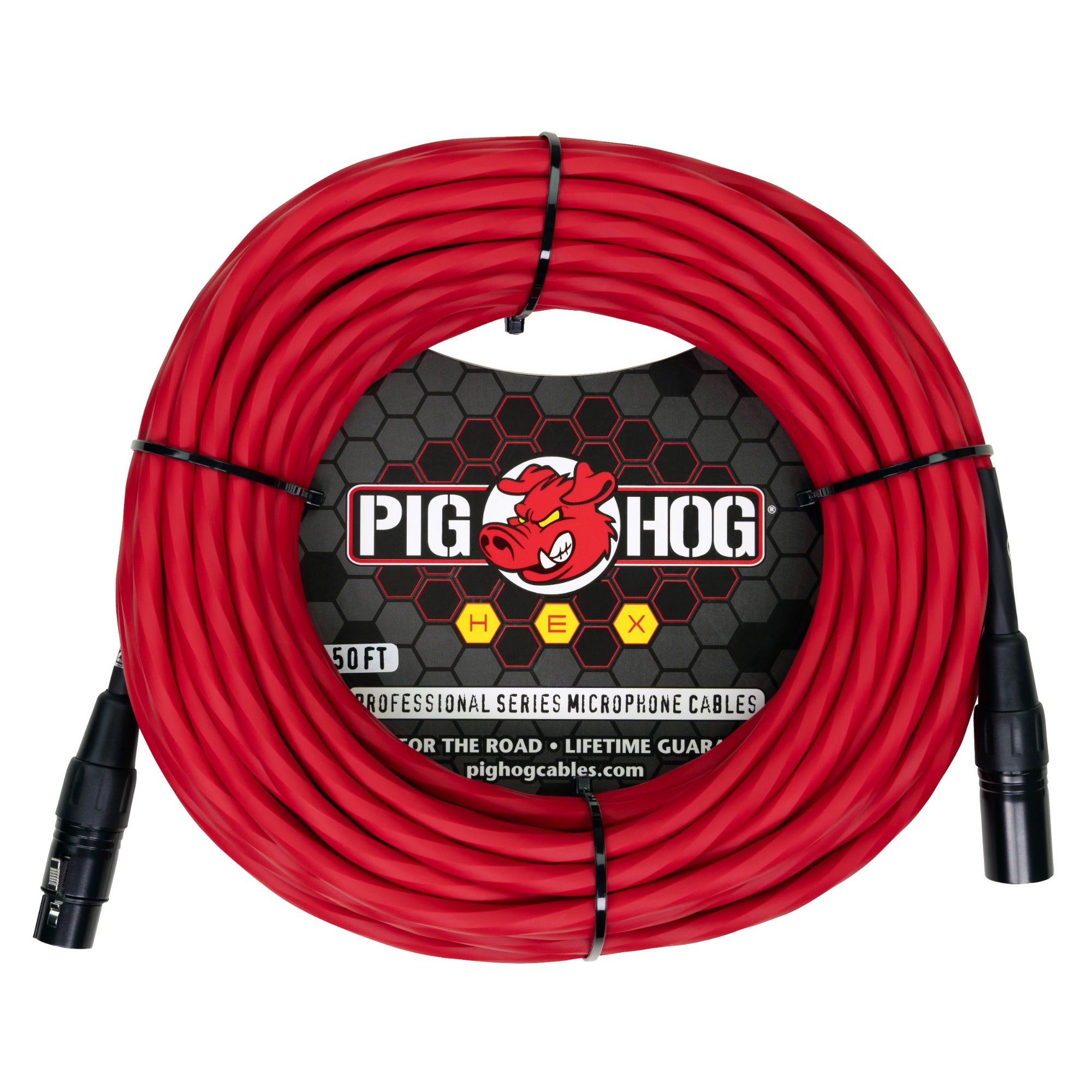 Pig Hog Hex Series Mic Cable 50 Feet Candy Apple Red