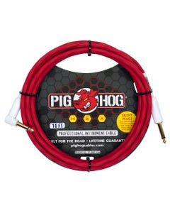 Pig Hog Hex Series Silent Instrument Cable Straight to Right Angle 10 Feet