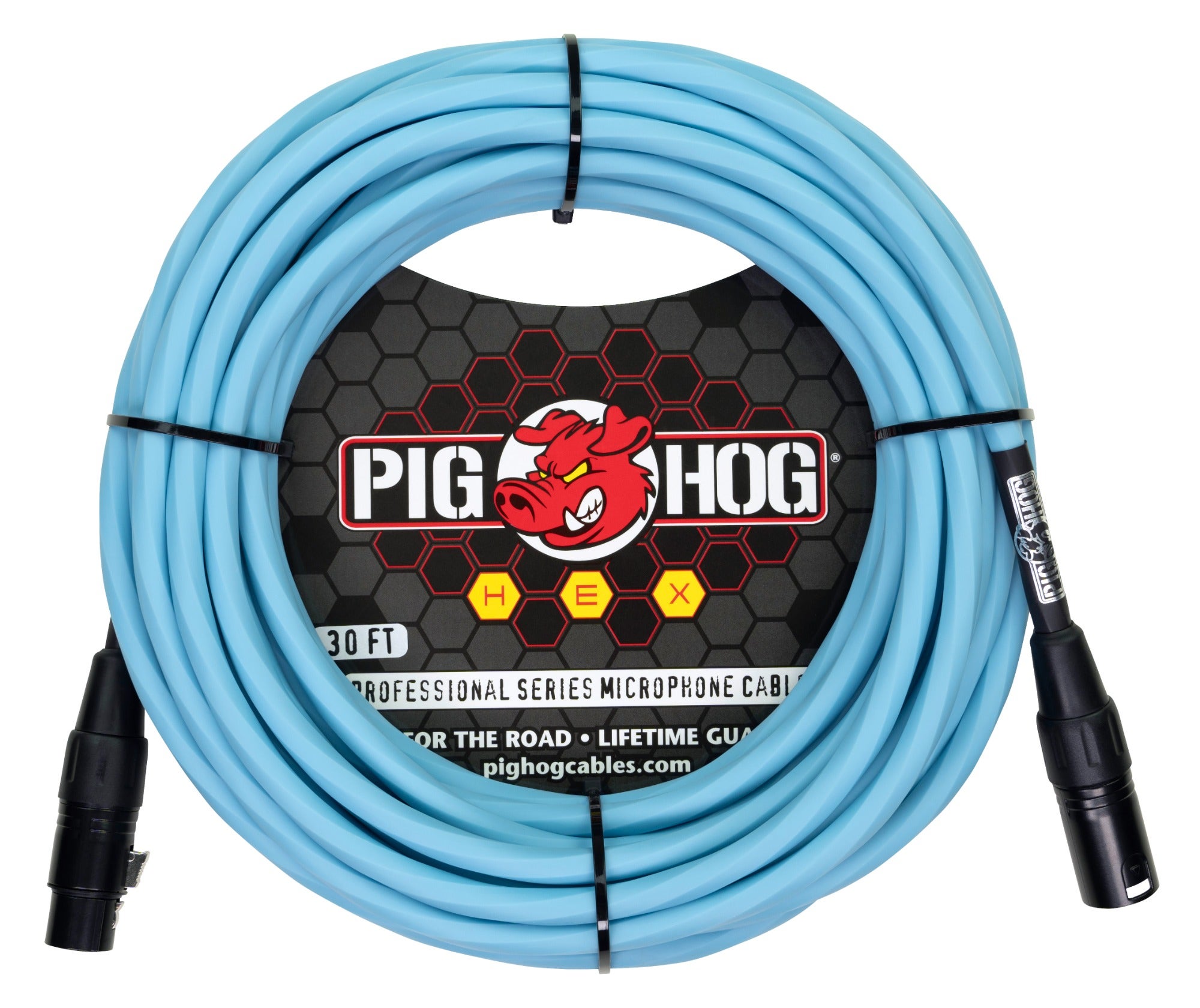 Pig Hog Hex Series Mic Cable Daphne Blue 30 Feet