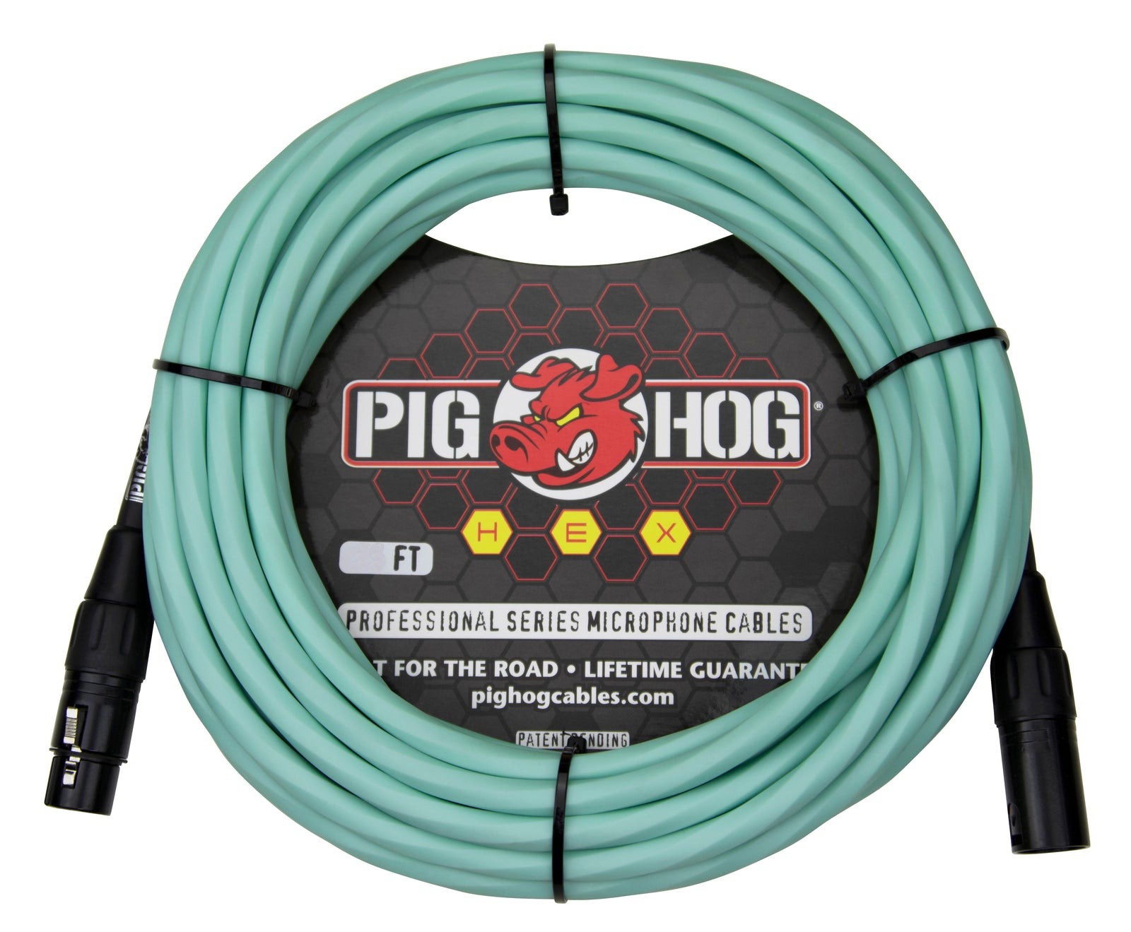 Pig Hog Hex Series Mic Cable Seafoam Green 30 Feet
