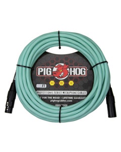 Pig Hog Hex Series Mic Cable Seafoam Green 30 Feet