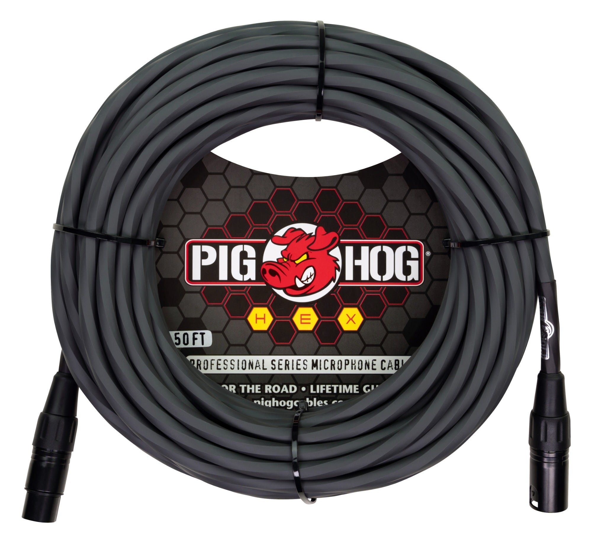 Pig Hog Hex Series Mic Cable Grey 50ft