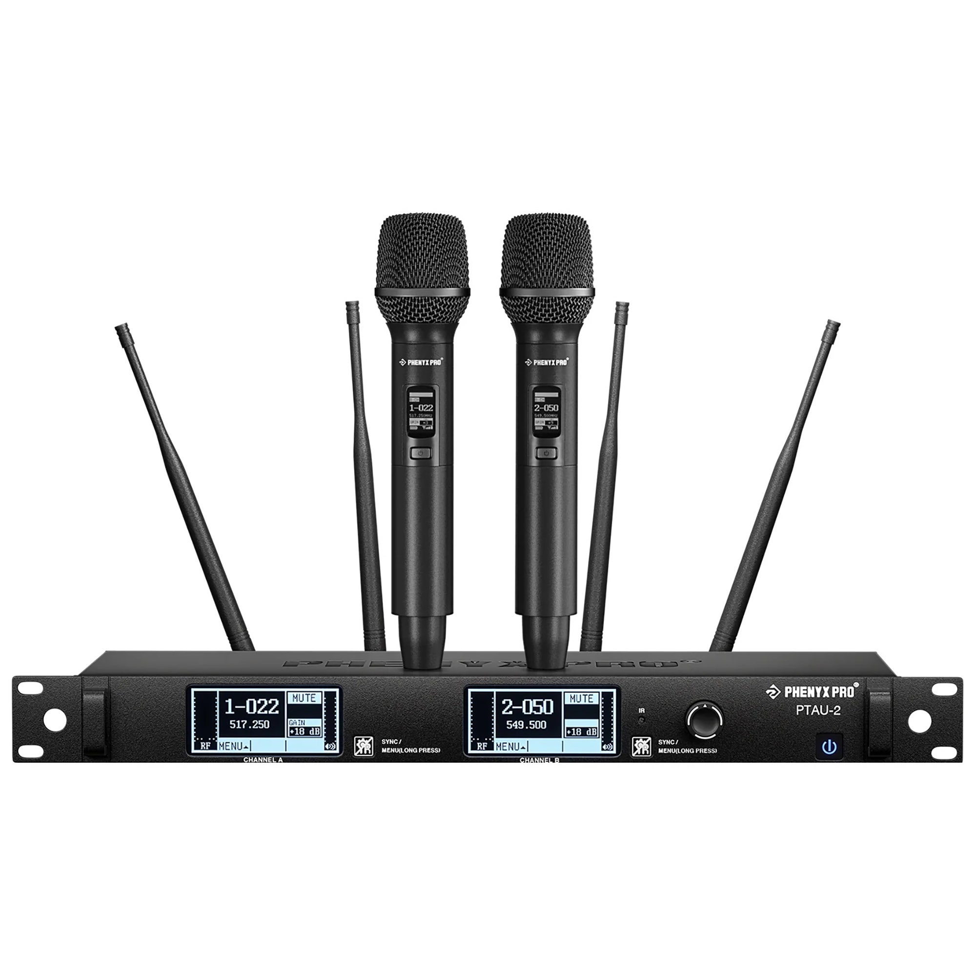 Phenyx Pro PTAU2 Dual-Channel UHF Wireless Mic System