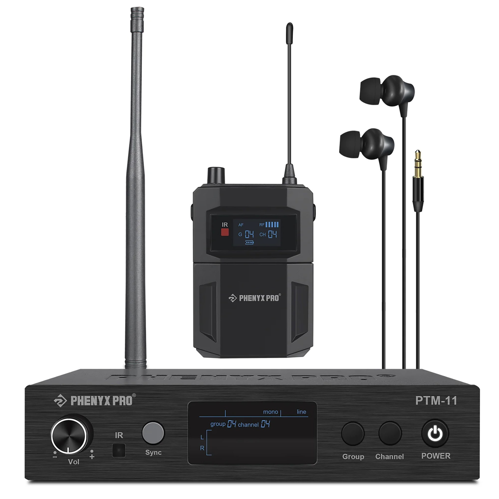 Phenyx Pro PTM111B 500 UHF Mono Wireless IEM In Ear Monitor