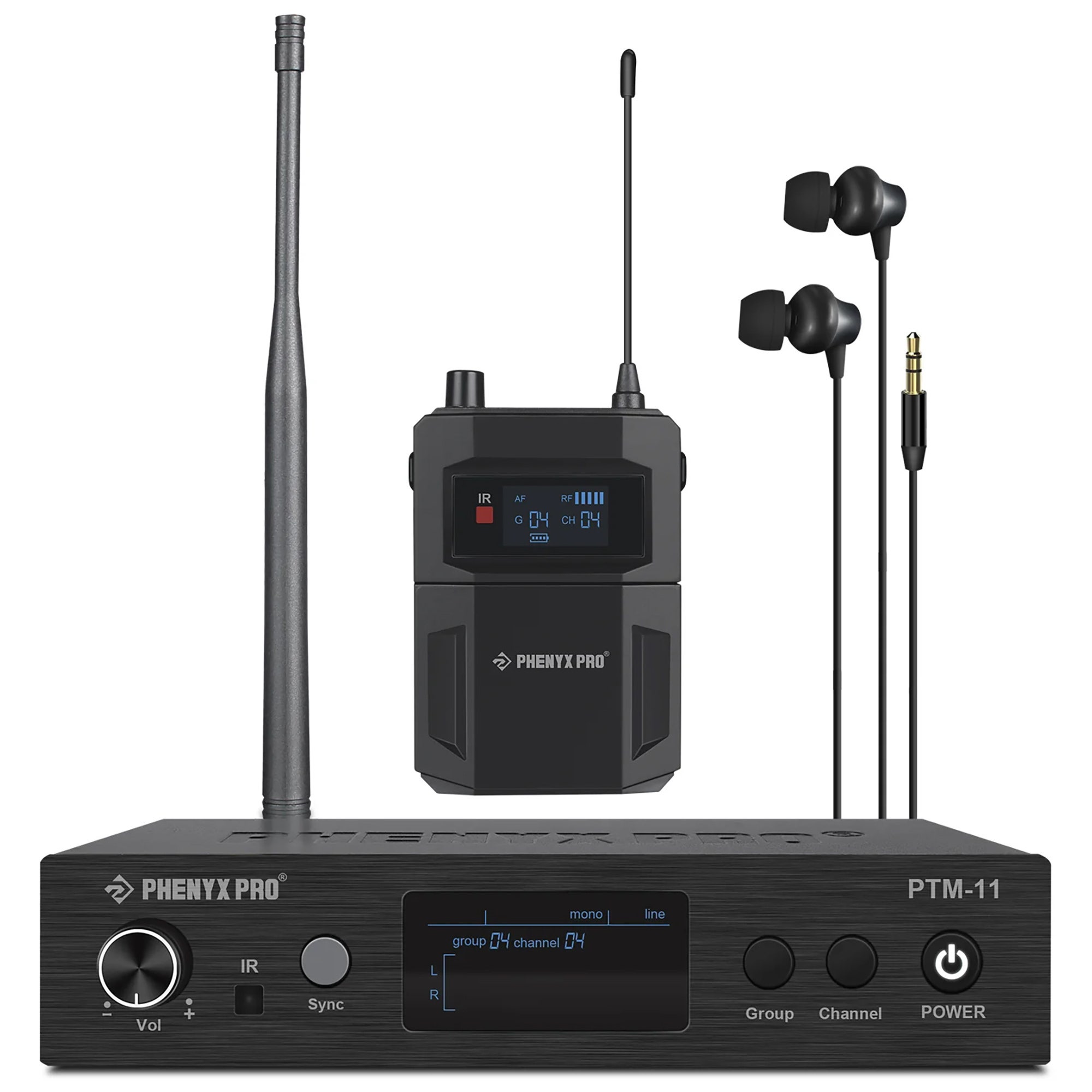 Phenyx Pro PTM111B 900 UHF Mono Wireless IEM In Ear Monitor System