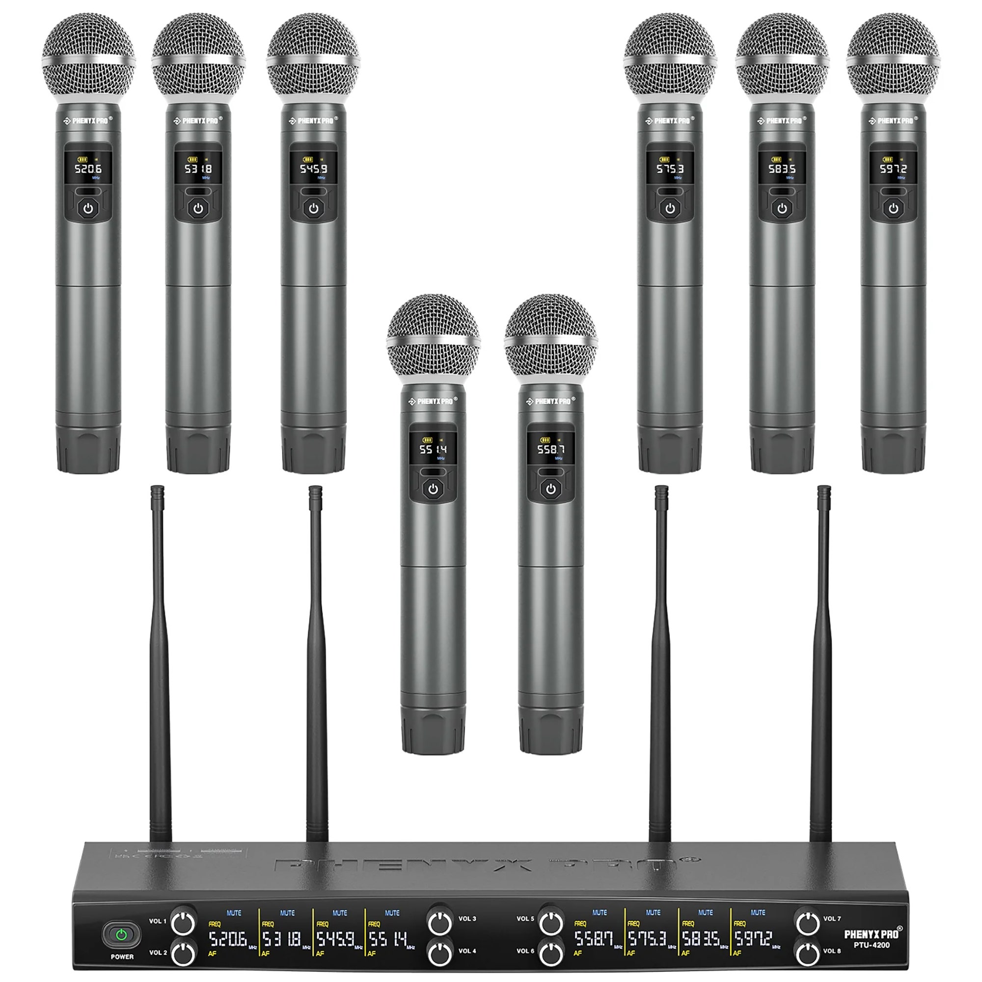 Phenyx Pro PTU42008H 8-Channel Handheld Wireless System
