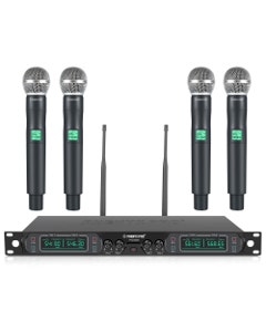 Phenyx Pro PTU50004H UHF Fixed Frequency Quad Handheld Wireless System
