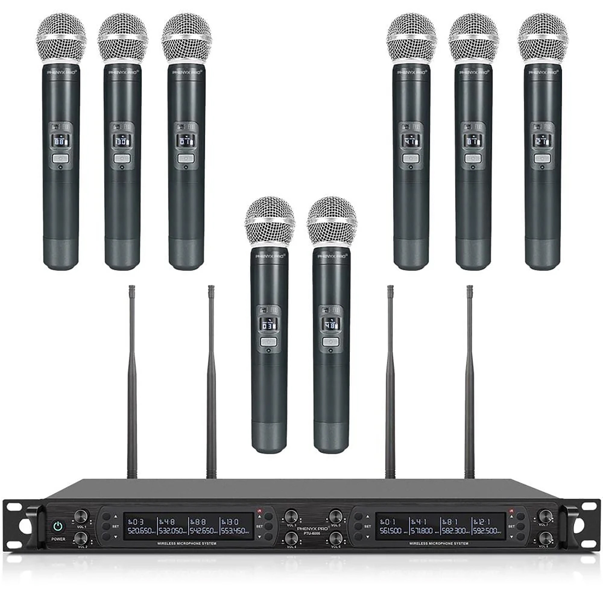 Phenyx Pro PTU60008H Eight-channel UHF Handheld Wireless System