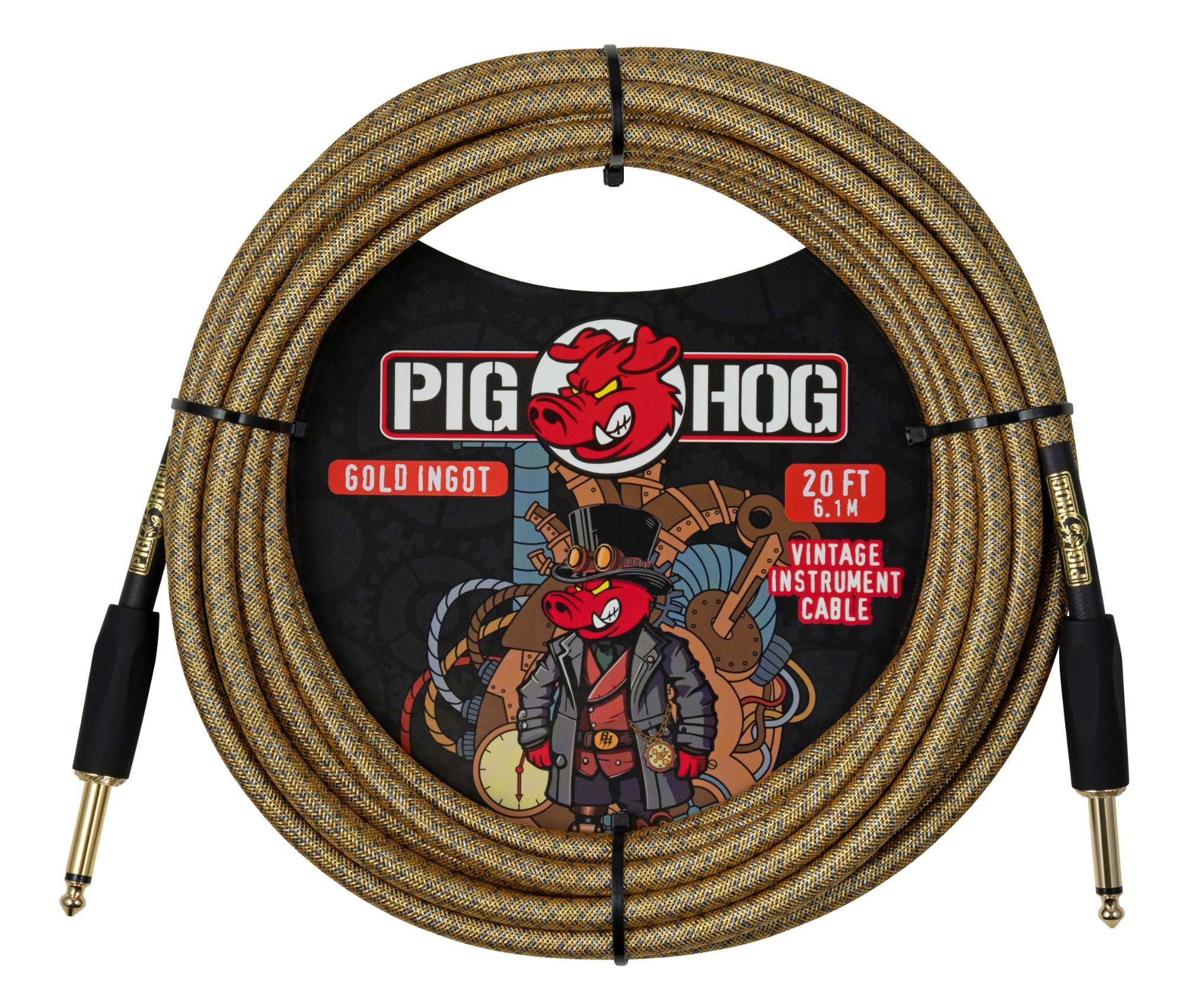 Pig Hog Gold Ingot Instrument Cable 20 Feet