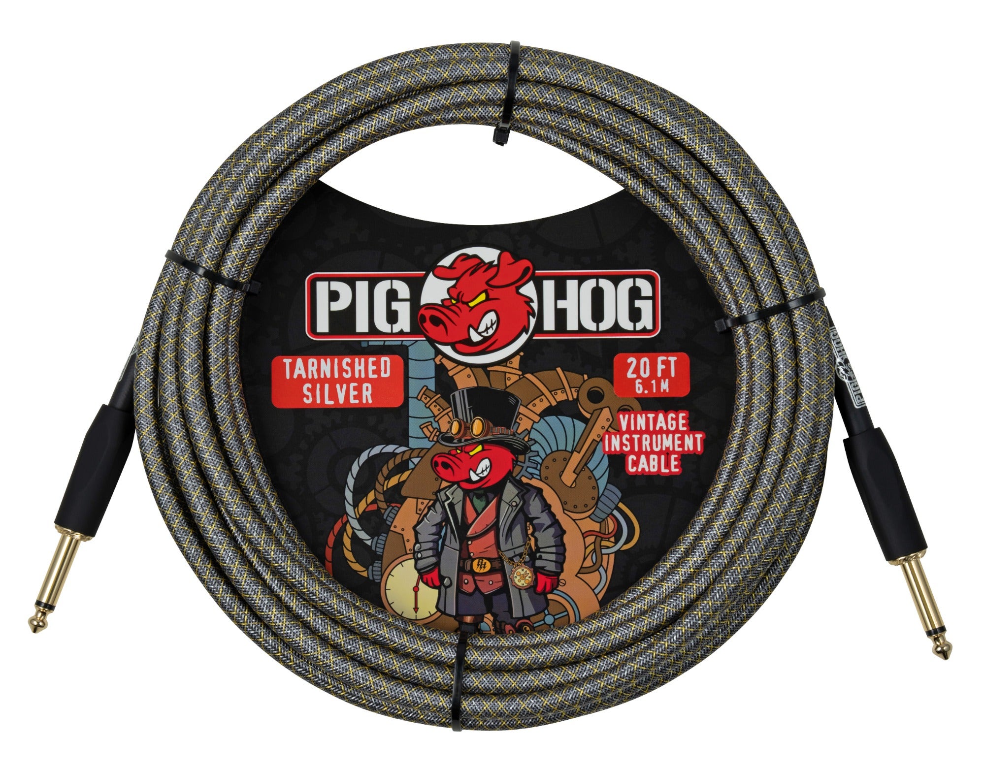 Pig Hog Tarnished Silver Instrument Cable 20 Feet
