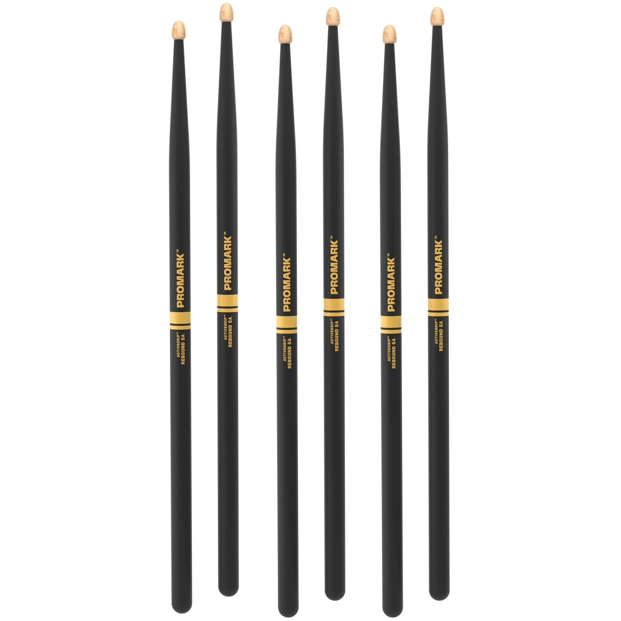 Pro-Mark Rebound 5A ActiveGrip Acorn Wood Tip Drum Sticks 3 Pak