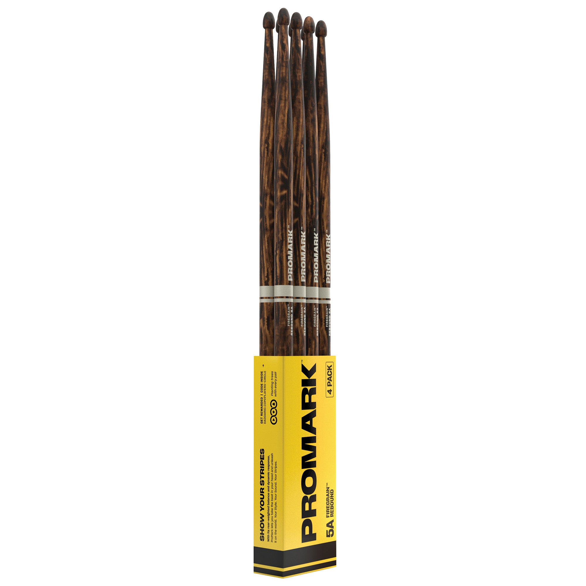 Pro-Mark Rebound 5A FireGrain Acorn Wood 4 Pair