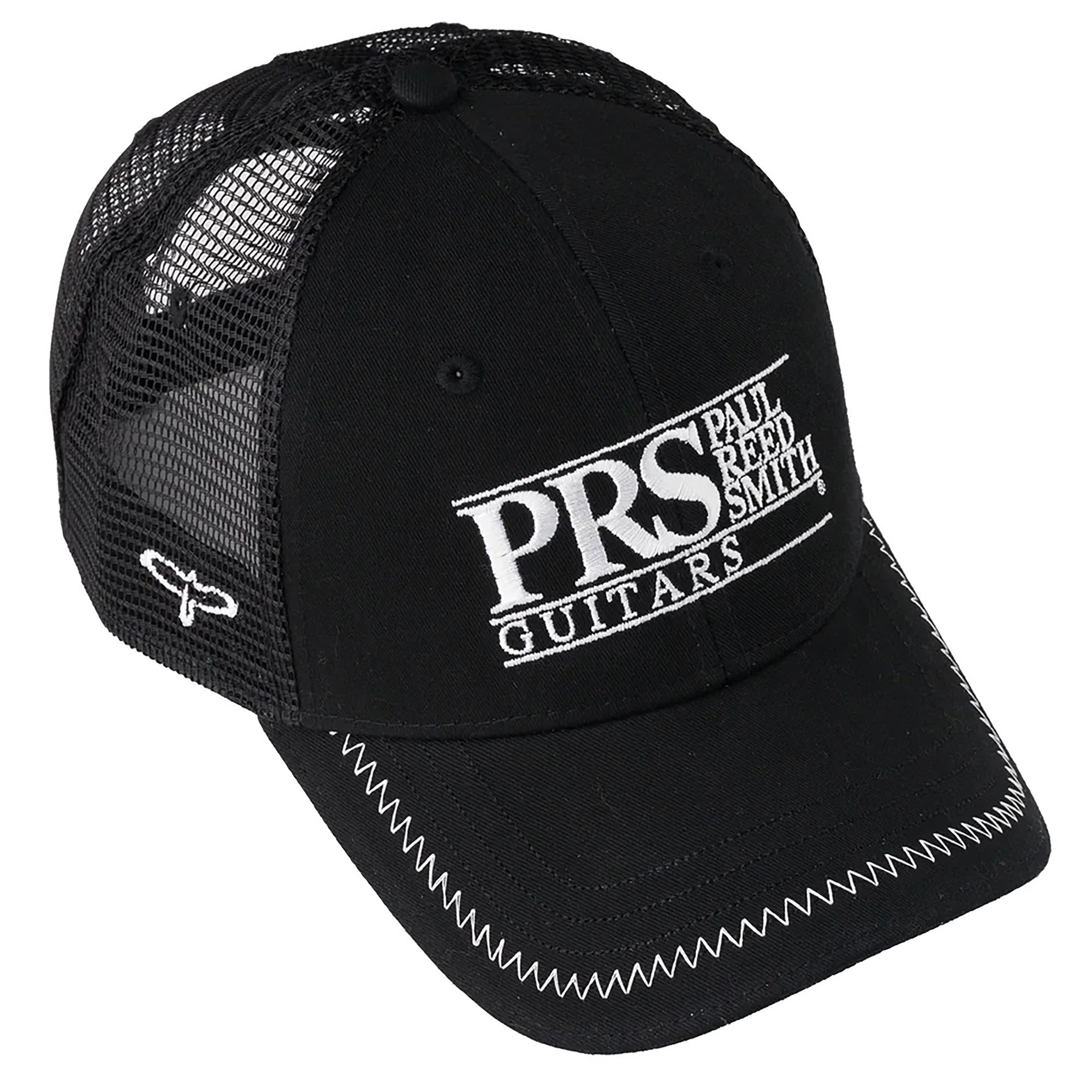 PRS Block Logo Trucker Hat White on Black