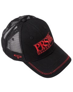 PRS Block Logo Trucker Hat Red on Black