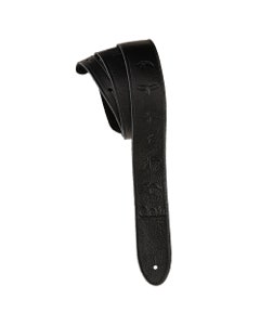 PRS Embossed Birds Leather Guitar Strap Black