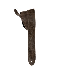 PRS Embossed Birds Leather Guitar Strap Worn Black