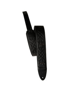 PRS 2.4" Padded Strap Leather Birds Black with RAS