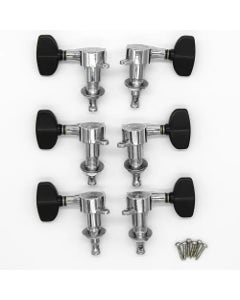 PRS Designed Non-Locking Tuners with Black Wing Buttons Chrome (6)