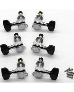PRS Designed Locking Tuners Chrome with Black Wing Buttons (6)