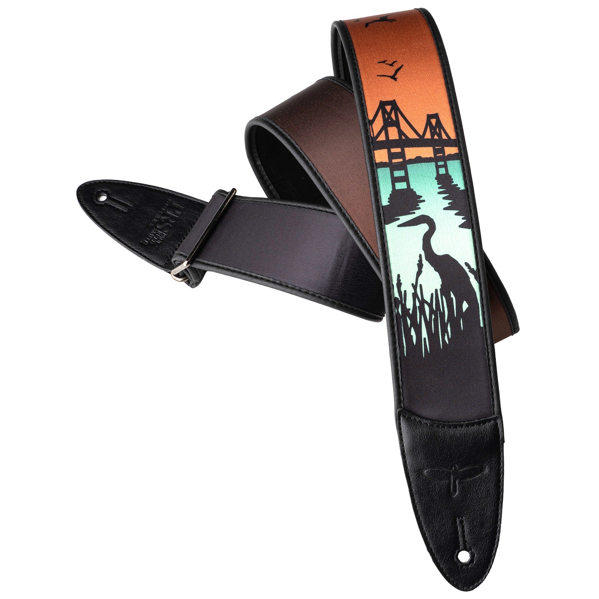 PRS Limited Edition Private Stock "Heron Inlay" Guitar Strap Copper/Blue