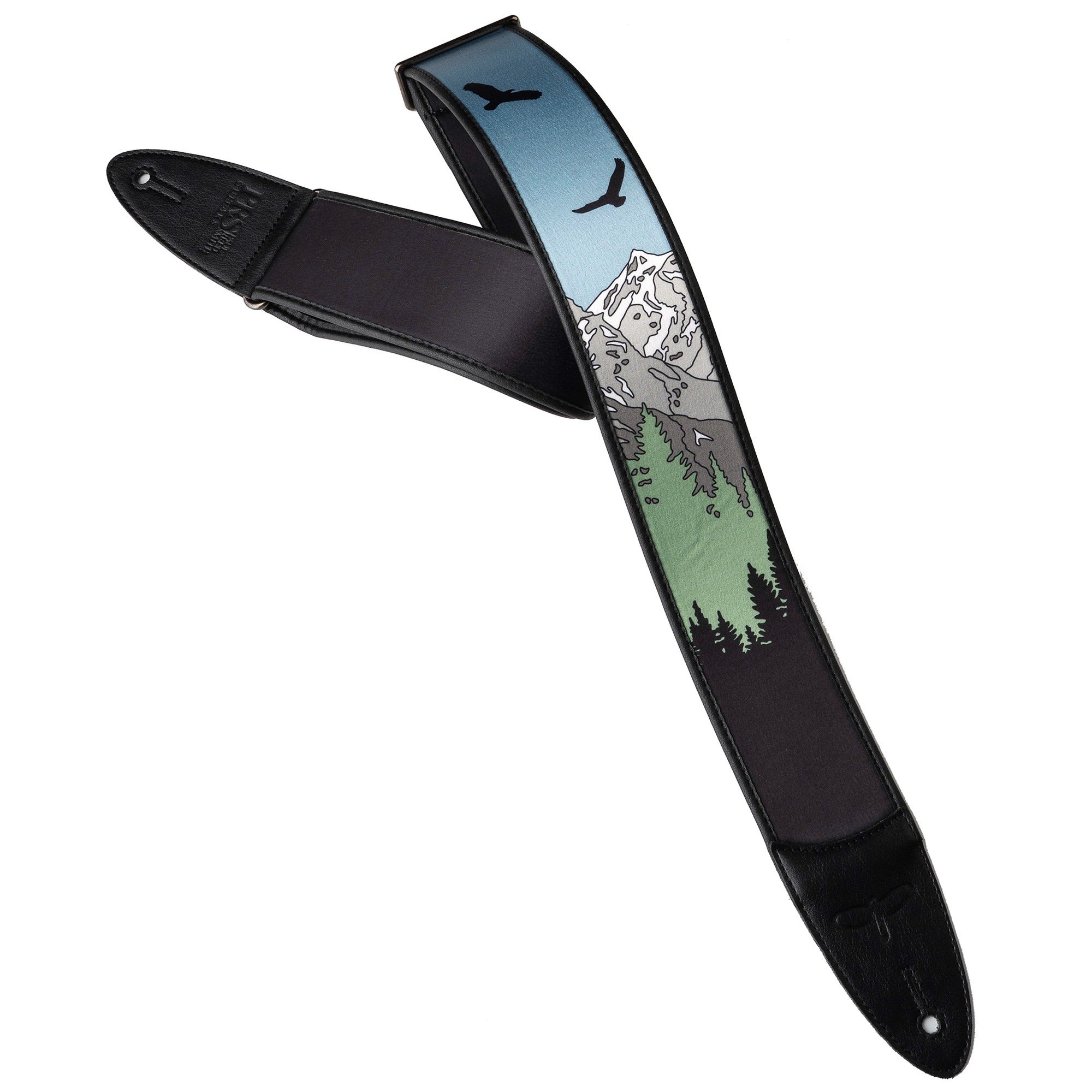 PRS Limited Edition Private Stock "Mountain Scene Inlay" Guitar Strap Multicolor/Black